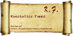 Kosztolicz Fanni névjegykártya